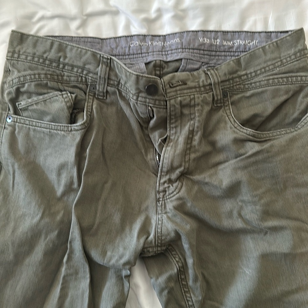 Men’s Calvin Klein Slim Straight Jeans - Green
